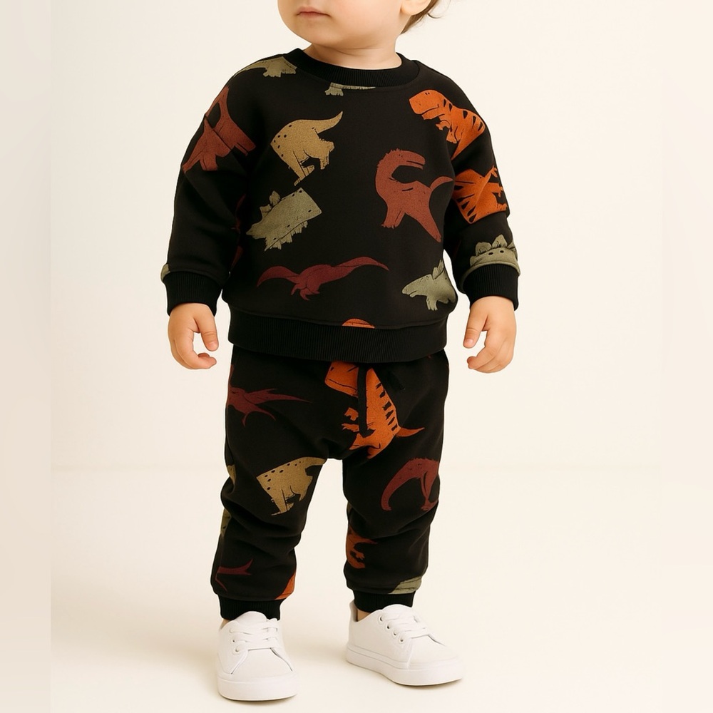 Primark Black Dinosaur Print Toddler Outfit